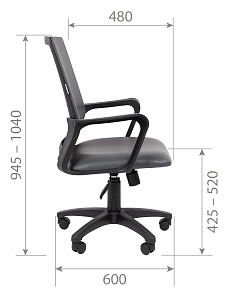 Офисное кресло CHAIRMAN 606 ЭКО, экокожа, серый